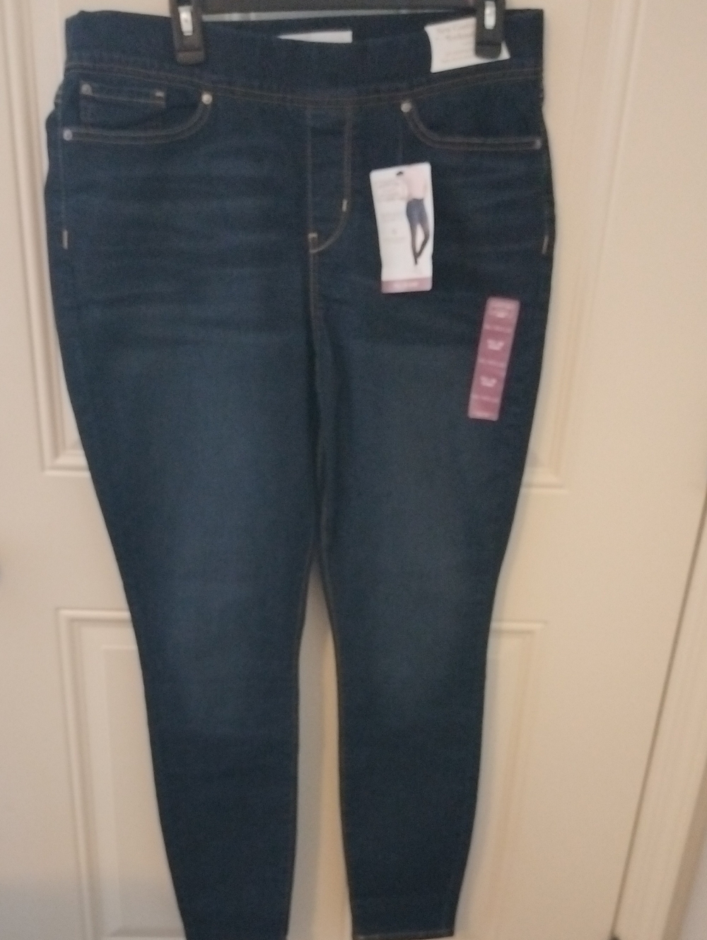 Dark Wash Women's Stretch Skinny Jeans - Deep Blue Size 16L